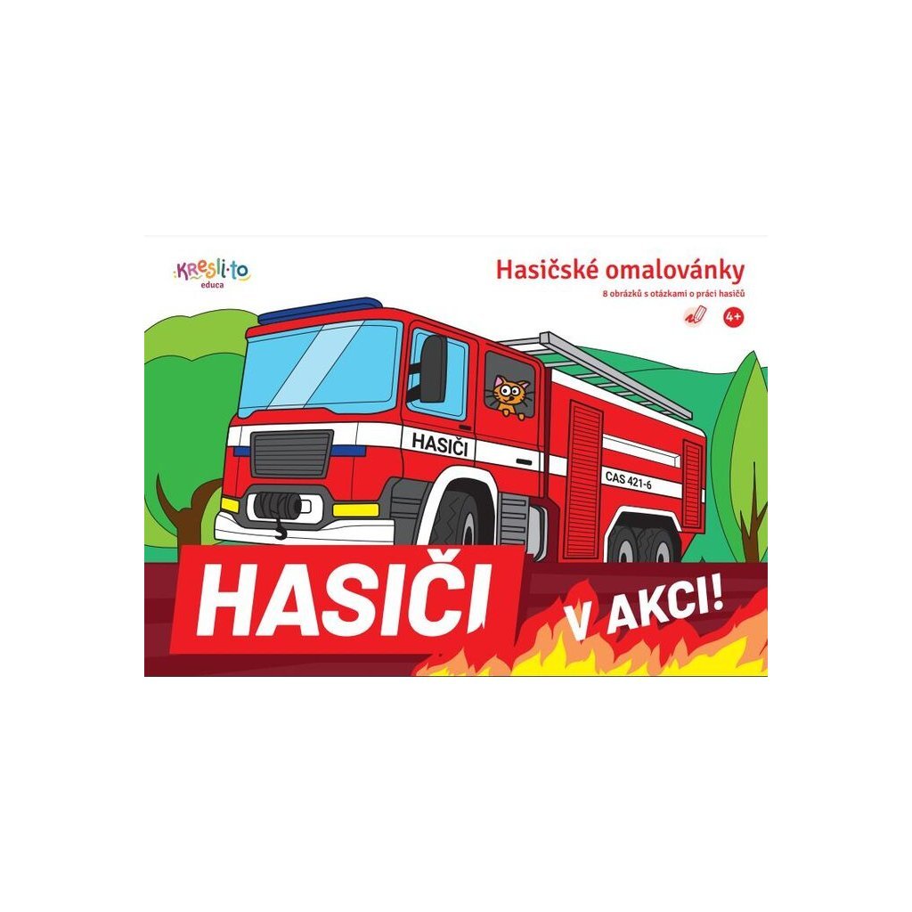 HASIČI   OMALOVÁNKY S VYSTŘIHOVÁNKOU