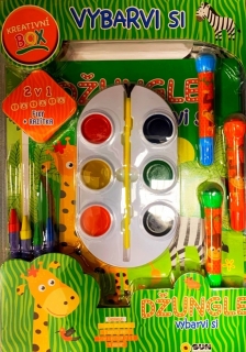 DŽUNGLE VYBARVI SI - KREATIVNÍ BOX