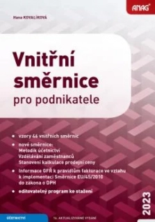 VNITŘNÍ SMĚRNICE PRO PODNIKATELE 2023