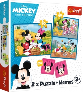 PUZZLE MICKEY A PŘÁTELÉ/30+48 DÍLKŮ+PEXE