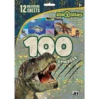 DINOSAUŘI - 100 SAMOLEPEK S OMALOVÁNKOVÝ