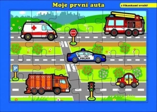 PUZZLE DESKOVÉ MOJE PRVNÍ AUTA S ŘÍKANKA