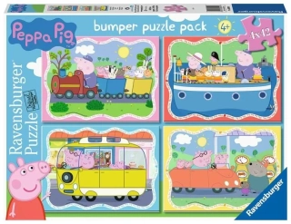 PUZZLE PRASÁTKO PEPPA/4X42 DÍLKŮ