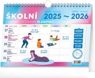 ŠKOLNÍ PLÁNOVACÍ KALENDÁŘ 2026 S HÁČKEM