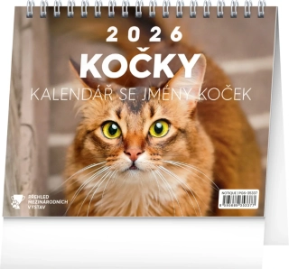 KALENDÁŘ 2026 STOLNÍ: KOČKY/SE JMÉNY KOČEK