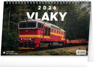 KALENDÁŘ 2026 STOLNÍ: VLAKY