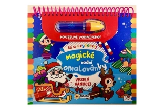 VESELÉ VÁNOCE - ČTI A VYBARVUJ MAGICKÉ VODNÍ OMALOVÁNKY