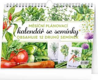 KALENDÁŘ 2026 MĚSÍČNÍ, PLÁNOVACÍ SE SEMÍNKY 30 X 21 CM
