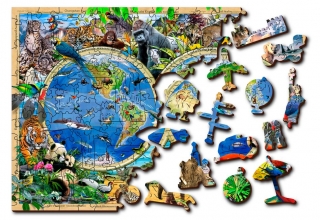 PUZZLE MAPA KRÁLOVSTVÍ ZVÍŘAT 2V1/150 DÍ