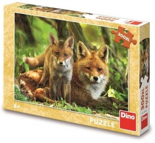 PUZZLE LIŠKA S MLÁĎÁTKEM/300 XL DÍLKŮ