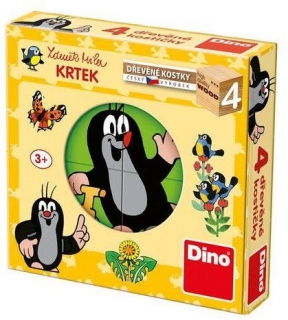 KRTEČEK - DŘEVĚNÉ KOSTKY/4 KS