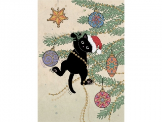 PŘÁNÍ DC039 CHRISTMAS KITTY
